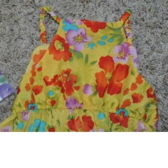 *Sun Dress Blueberi Blvd sz 5 Yellow Floral Summer Easter Sleeveless Scoop Girls - Picture 5 of 5